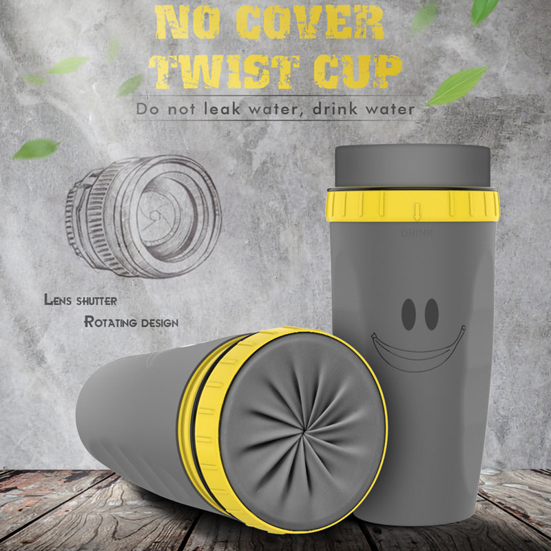 Gobelet Isotherme Portable avec Paille – Sans Couvercle, Anti-Fuite, Idéal Voyage & Quotidien