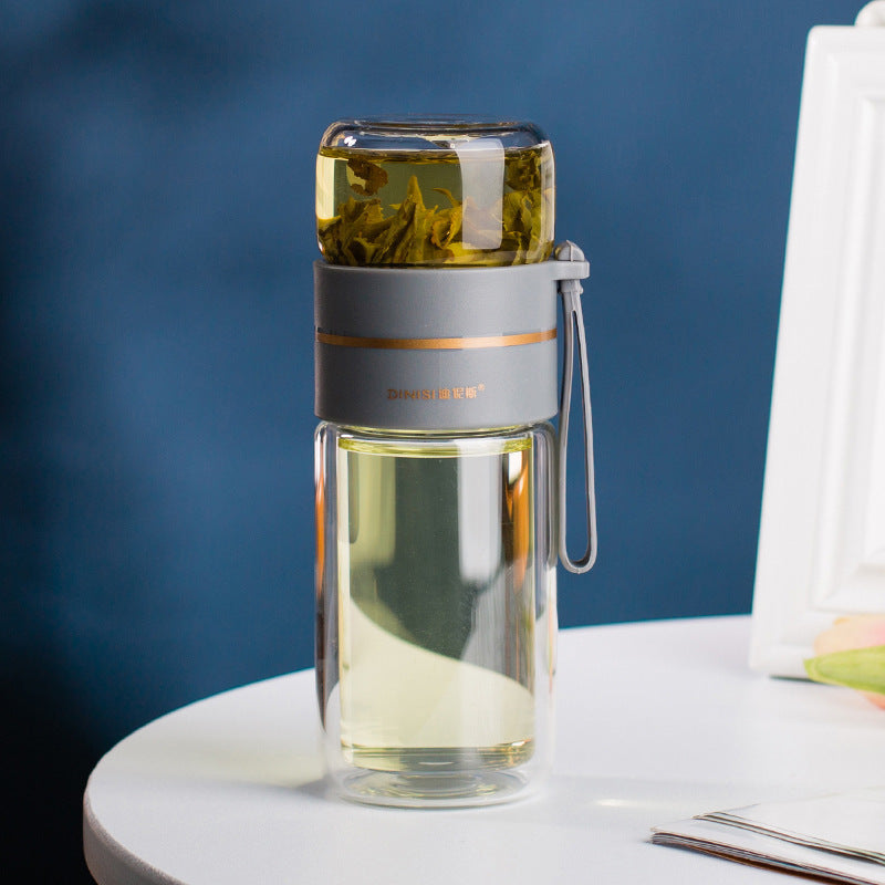 Bouteille en Verre Double Paroi avec Infuseur – Élégante & Pratique