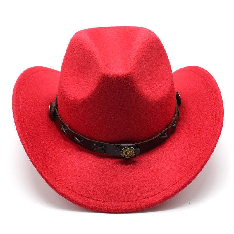 New European And American Style Western Cowboy Cross-border Autumn And Winter Woolen Jazz Men And Women