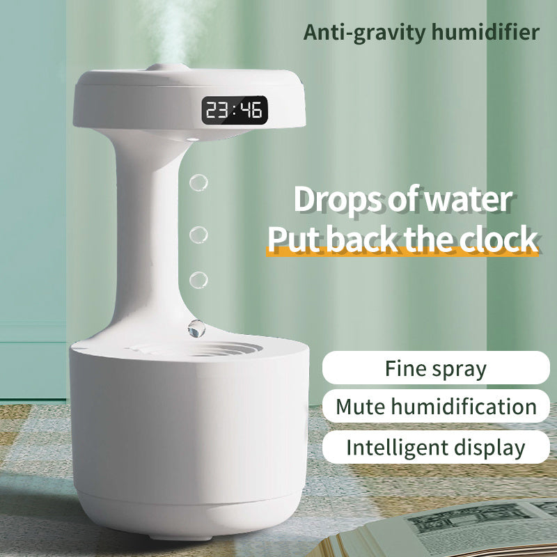Humidificateur Anti-Gravity avec Horloge & LED – Zen & Hypnotique
