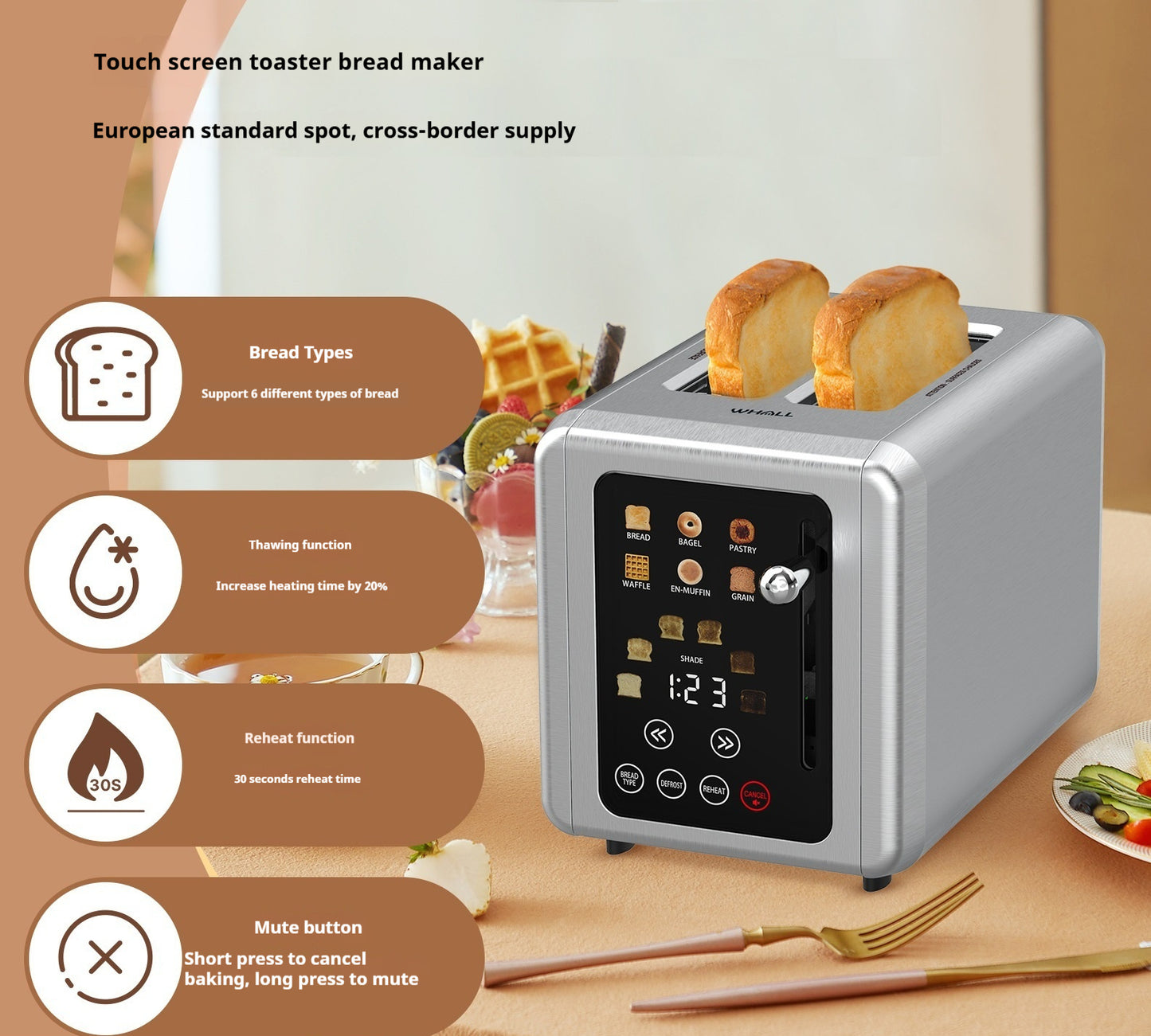Machine Petit-Déjeuner Intelligente 6-en-1 à Écran Tactile