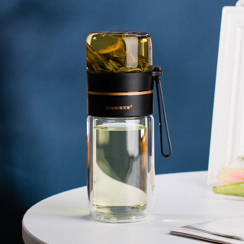 Bouteille en Verre Double Paroi avec Infuseur – Élégante & Pratique