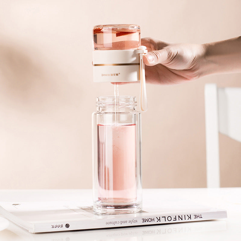 Bouteille en Verre Double Paroi avec Infuseur – Élégante & Pratique