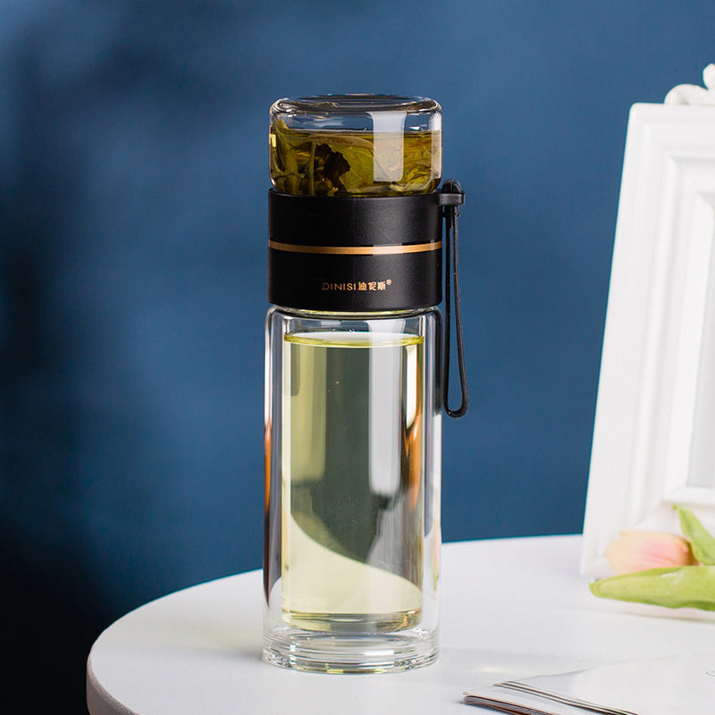 Bouteille en Verre Double Paroi avec Infuseur – Élégante & Pratique