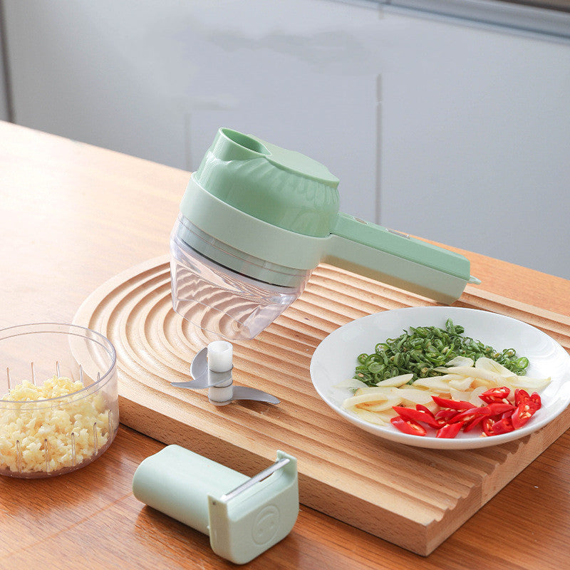 Coupe-légumes sans fil 4-en-1 – Compact, rapide et sans effort !