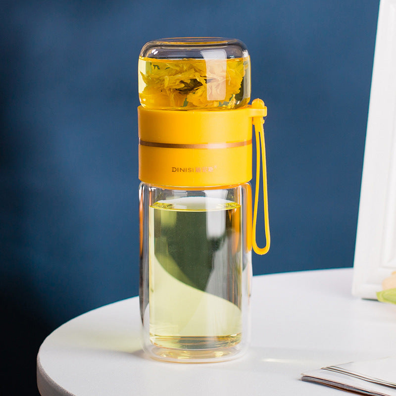 Bouteille en Verre Double Paroi avec Infuseur – Élégante & Pratique