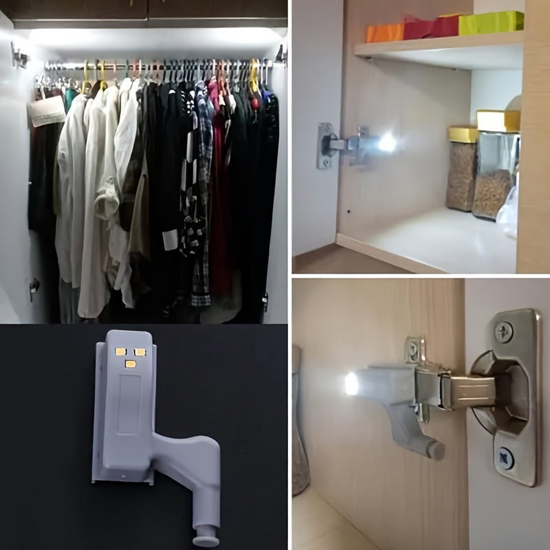 12x Lumières LED pour Charnière de Meuble – Éclairage Automatique d’Armoire – Blanc Chaud – Cuisine, Placard, Dressing – Facile à Installer