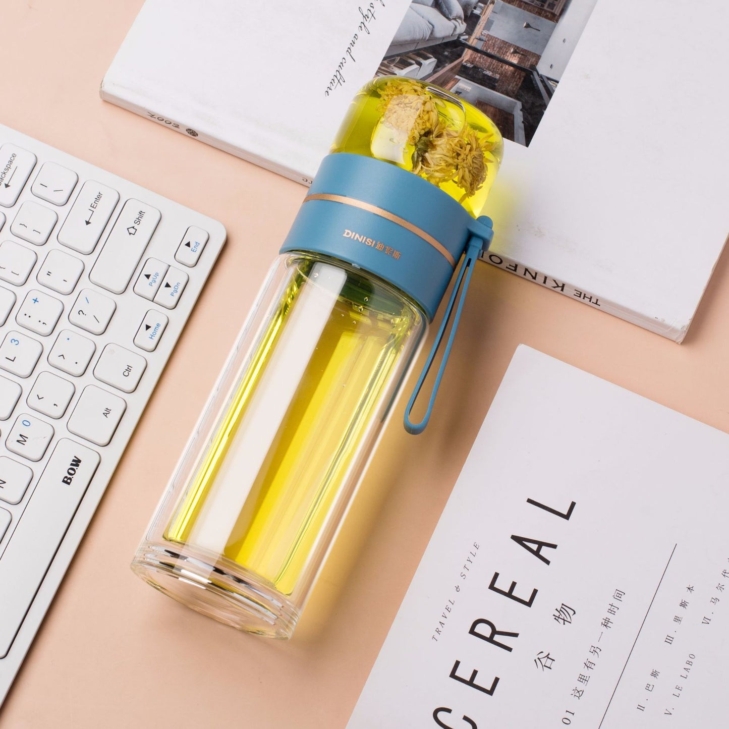 Bouteille en Verre Double Paroi avec Infuseur – Élégante & Pratique