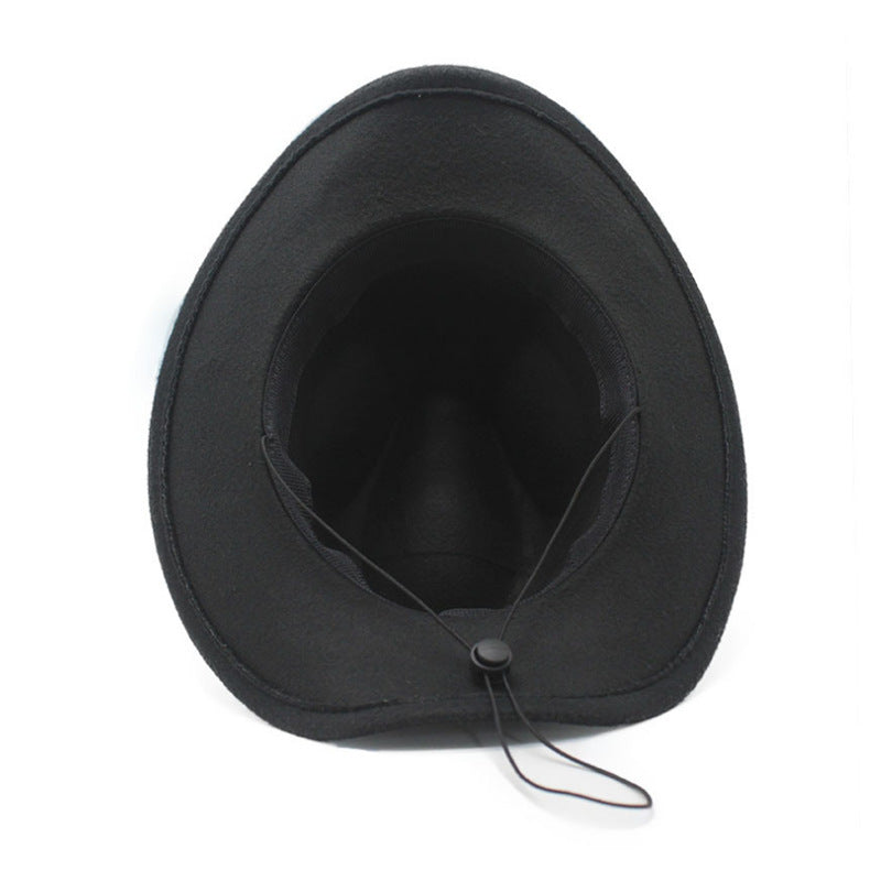 New European And American Style Western Cowboy Cross-border Autumn And Winter Woolen Jazz Men And Women