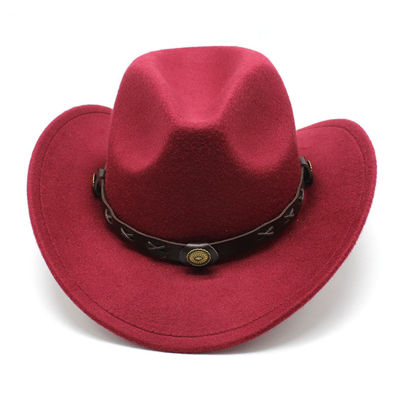 New European And American Style Western Cowboy Cross-border Autumn And Winter Woolen Jazz Men And Women