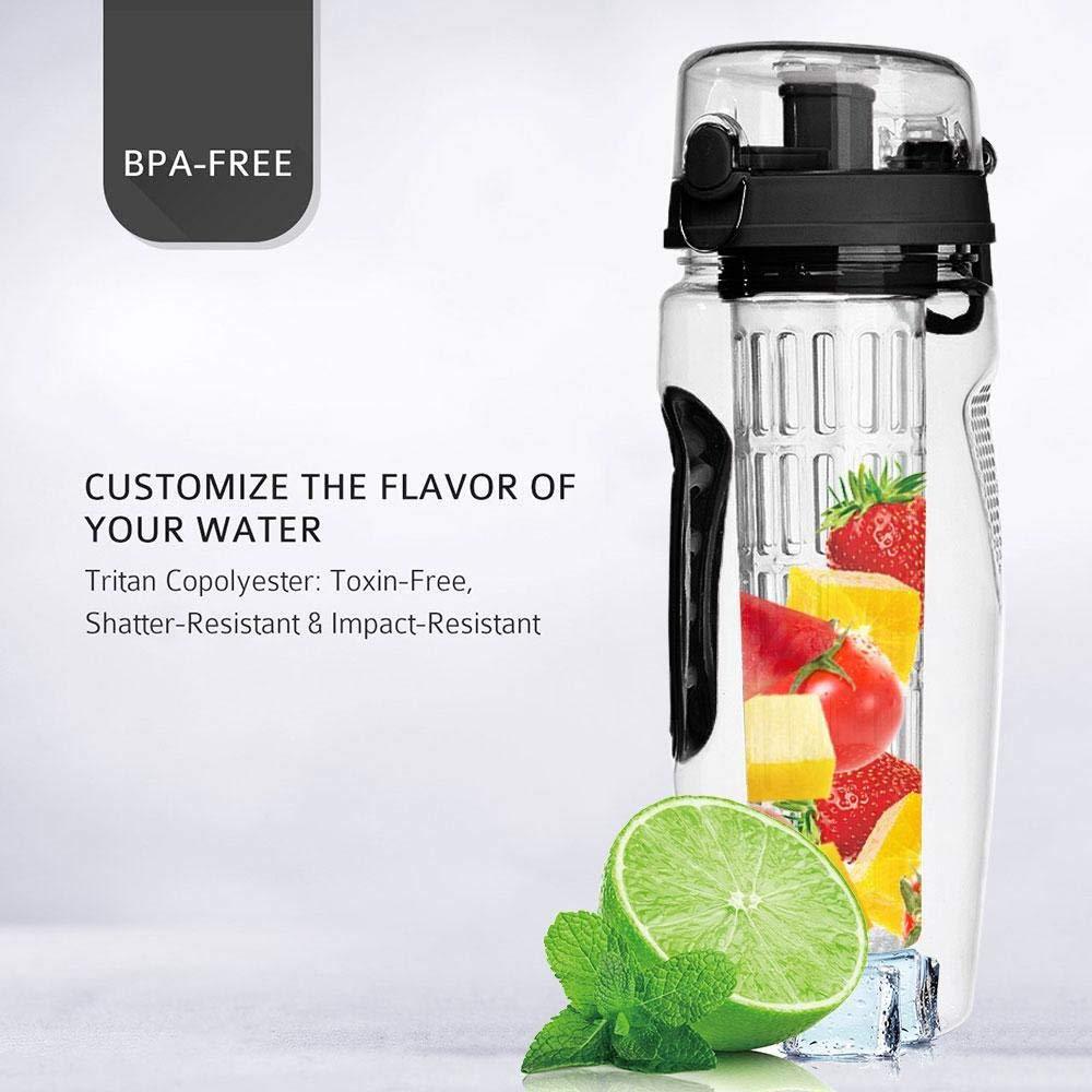 Gourde Infuseur de Fruits 32oz – Sans BPA – Bouteille Sportive avec Infuseur