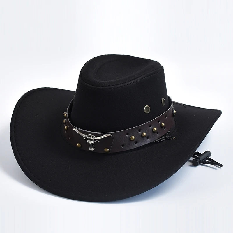Chapeaux de Cowboy Western en Daim Artificiel, Chapeau de Cowgirl Vintage, Grand Bord, Gentleman Jazz, ixde Vacances, Cosplay