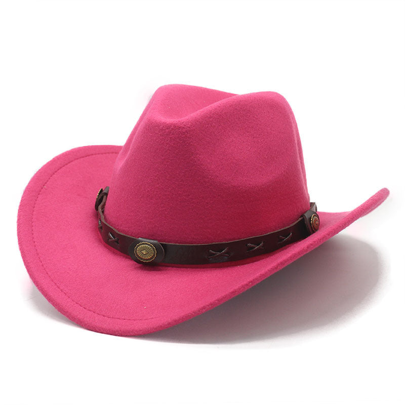 New European And American Style Western Cowboy Cross-border Autumn And Winter Woolen Jazz Men And Women