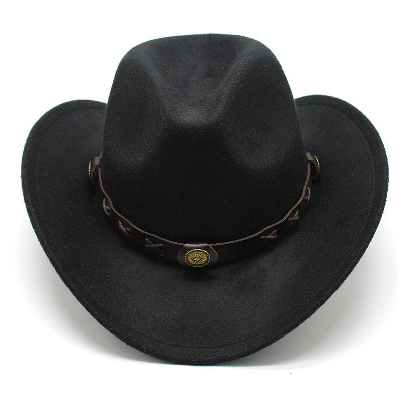 New European And American Style Western Cowboy Cross-border Autumn And Winter Woolen Jazz Men And Women