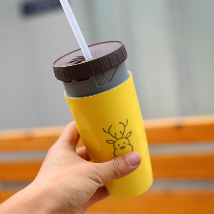 Gobelet Isotherme Portable avec Paille – Sans Couvercle, Anti-Fuite, Idéal Voyage & Quotidien