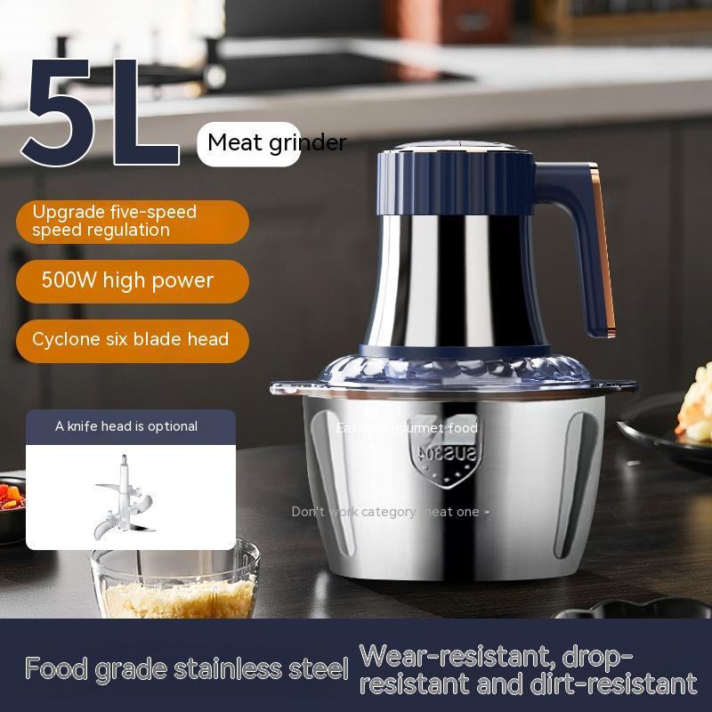 Hachoir Électrique Inox Multifonction 3L/5L – Viande & Légumes