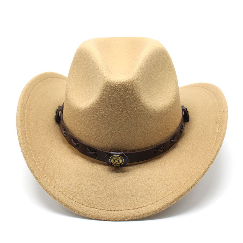 New European And American Style Western Cowboy Cross-border Autumn And Winter Woolen Jazz Men And Women