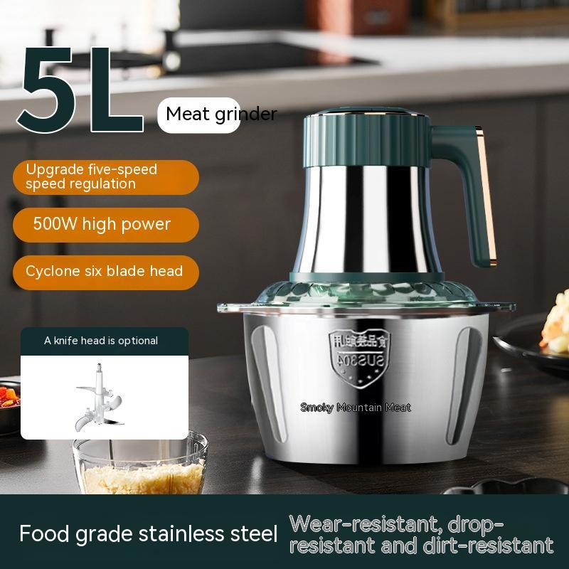 Hachoir Électrique Inox Multifonction 3L/5L – Viande & Légumes