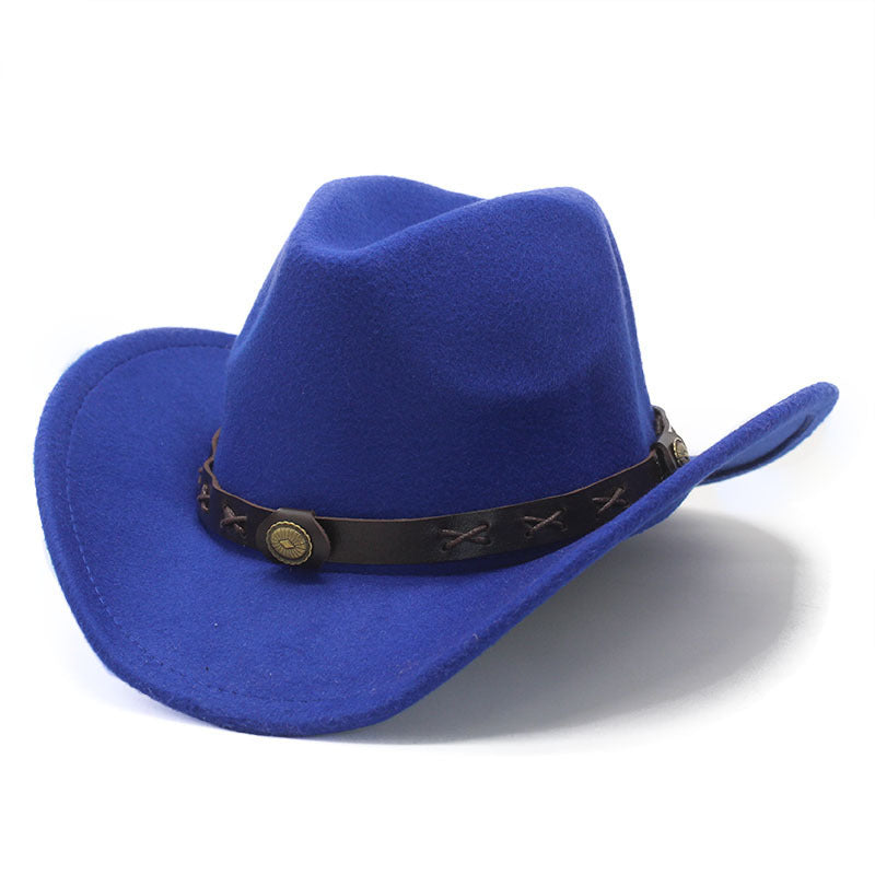 New European And American Style Western Cowboy Cross-border Autumn And Winter Woolen Jazz Men And Women