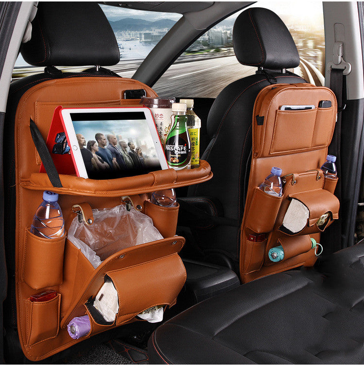 Organisateur Voiture Luxe – Sac de Rangement Multifonction en Simili Cuir