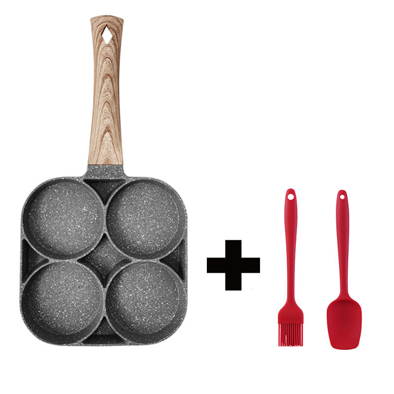 Poêle Multifonction 4 Trous – Antiadhésive pour Burgers, Œufs & Pancakes