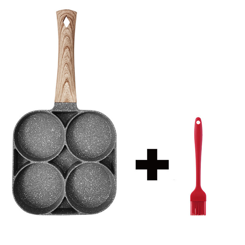 Poêle Multifonction 4 Trous – Antiadhésive pour Burgers, Œufs & Pancakes