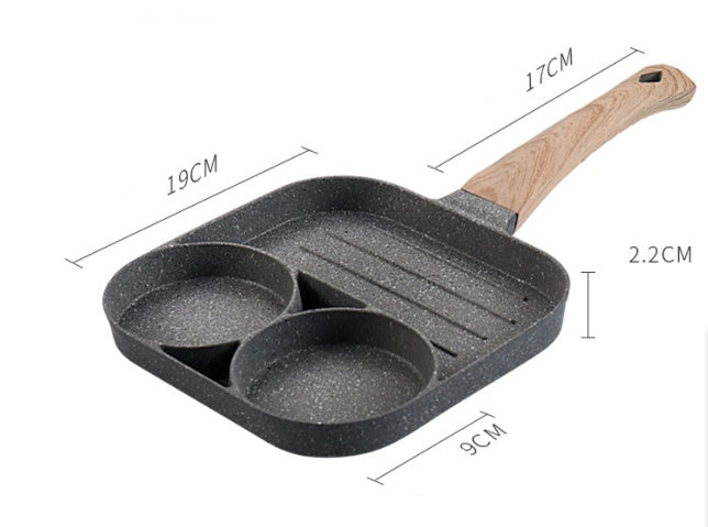 Poêle Multifonction 4 Trous – Antiadhésive pour Burgers, Œufs & Pancakes