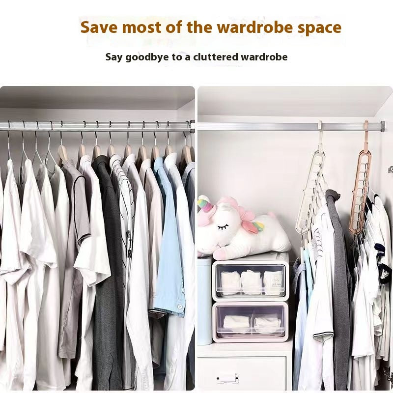 lot de 10 Cintres Multifonction 9 Trous Pliable – Gain de Place Malin