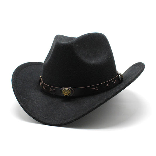 New European And American Style Western Cowboy Cross-border Autumn And Winter Woolen Jazz Men And Women
