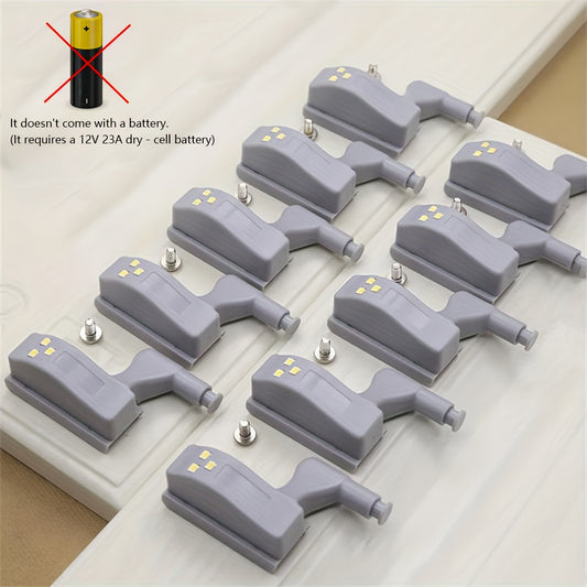 12x Lumières LED pour Charnière de Meuble – Éclairage Automatique d’Armoire – Blanc Chaud – Cuisine, Placard, Dressing – Facile à Installer