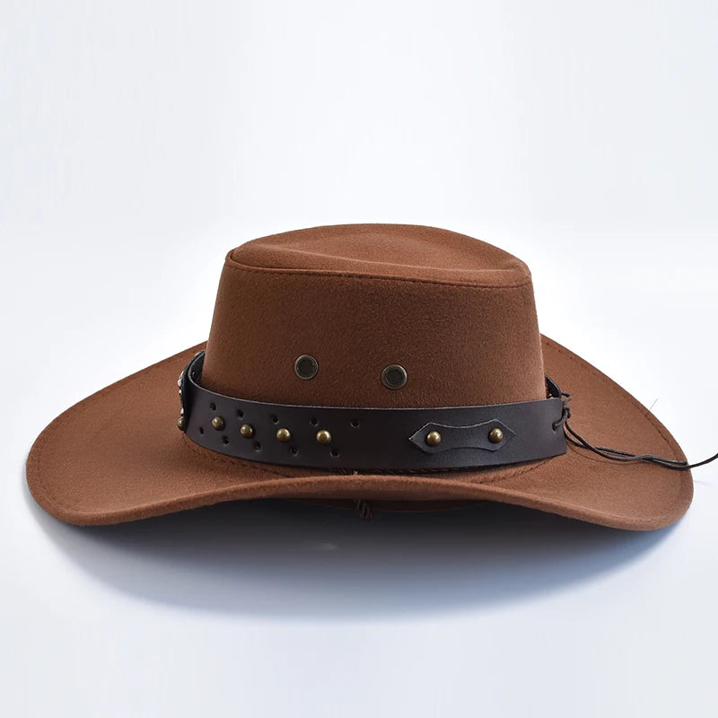Chapeaux de Cowboy Western en Daim Artificiel, Chapeau de Cowgirl Vintage, Grand Bord, Gentleman Jazz, ixde Vacances, Cosplay