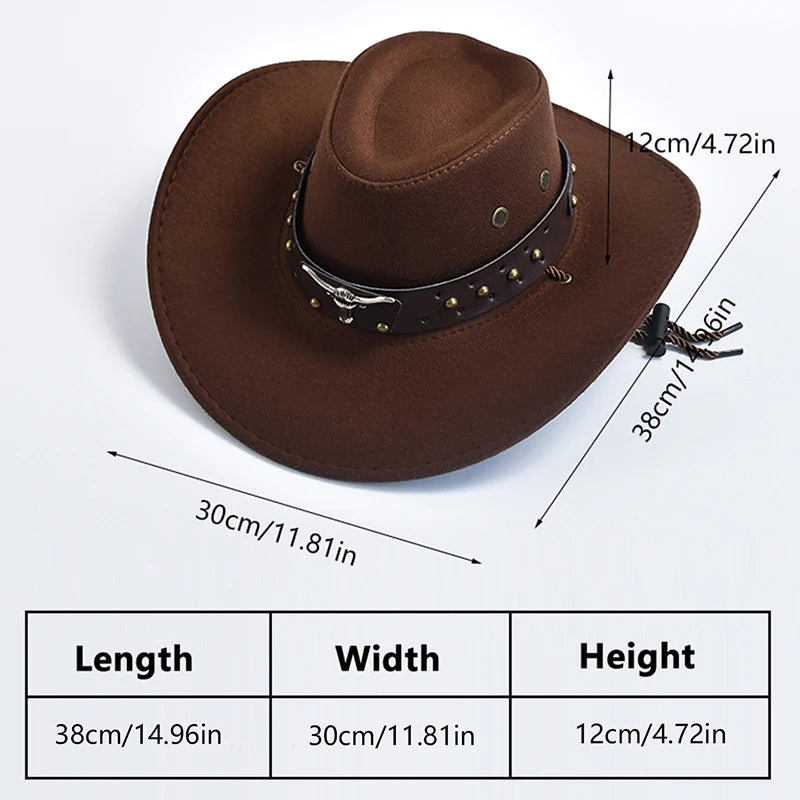 Chapeaux de Cowboy Western en Daim Artificiel, Chapeau de Cowgirl Vintage, Grand Bord, Gentleman Jazz, ixde Vacances, Cosplay