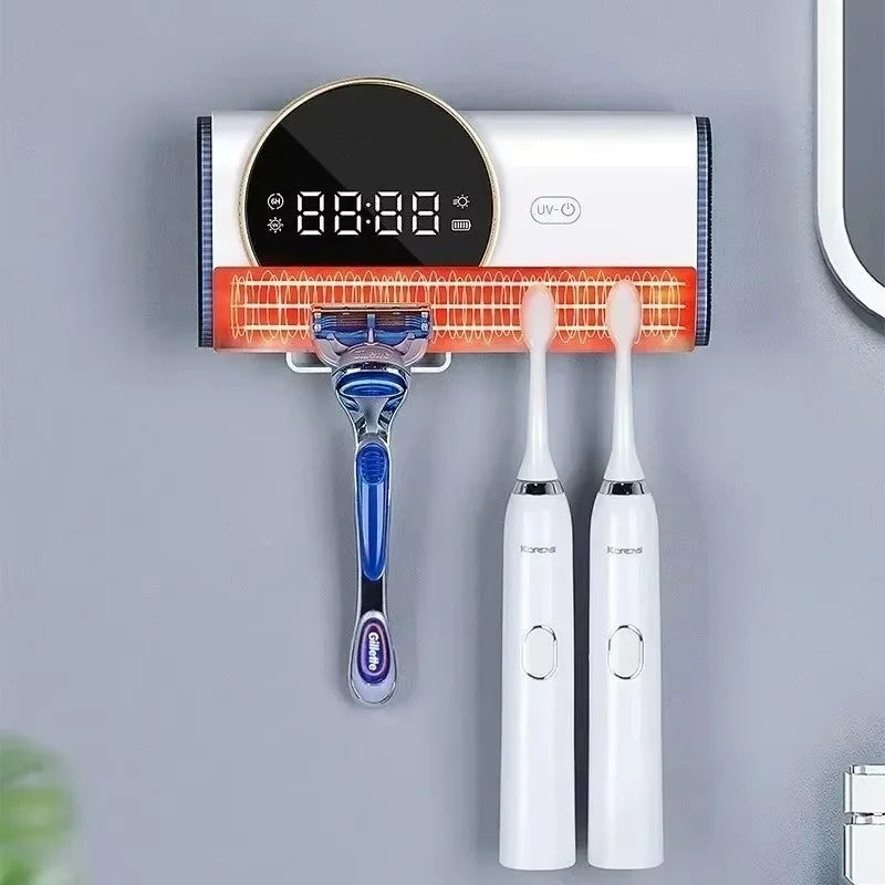 Porte-brosse à dents UV mural et support de rasoir