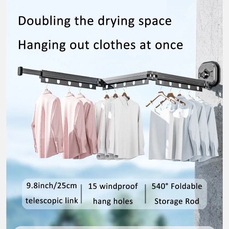 Séchoir à linge mural pliable et robuste (livraison gratuite)