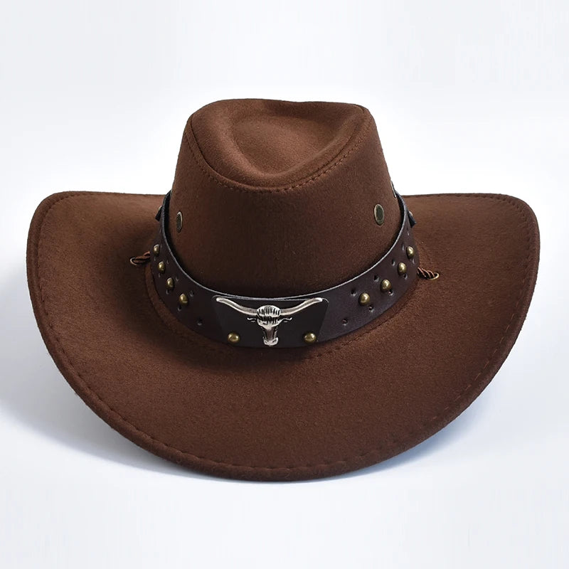 Chapeaux de Cowboy Western en Daim Artificiel, Chapeau de Cowgirl Vintage, Grand Bord, Gentleman Jazz, ixde Vacances, Cosplay