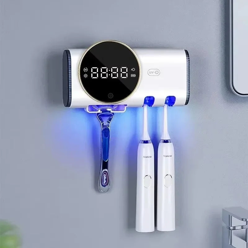Porte-brosse à dents UV mural et support de rasoir