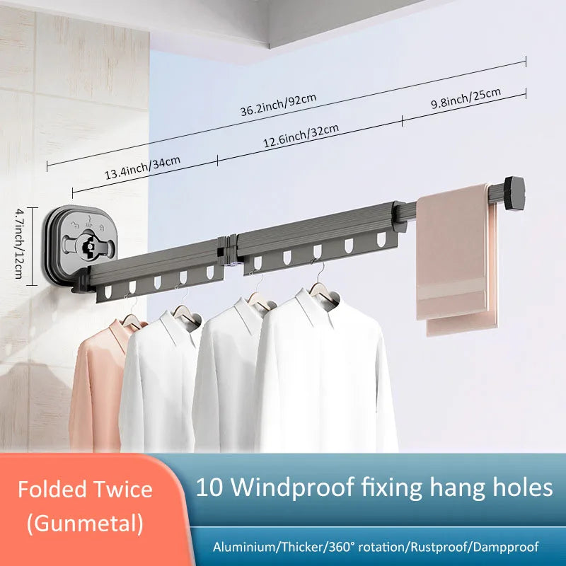 Séchoir à linge mural pliable et robuste (livraison gratuite)