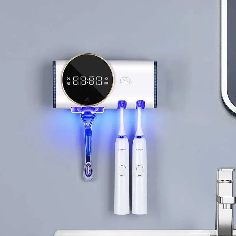 Porte-brosse à dents UV mural et support de rasoir