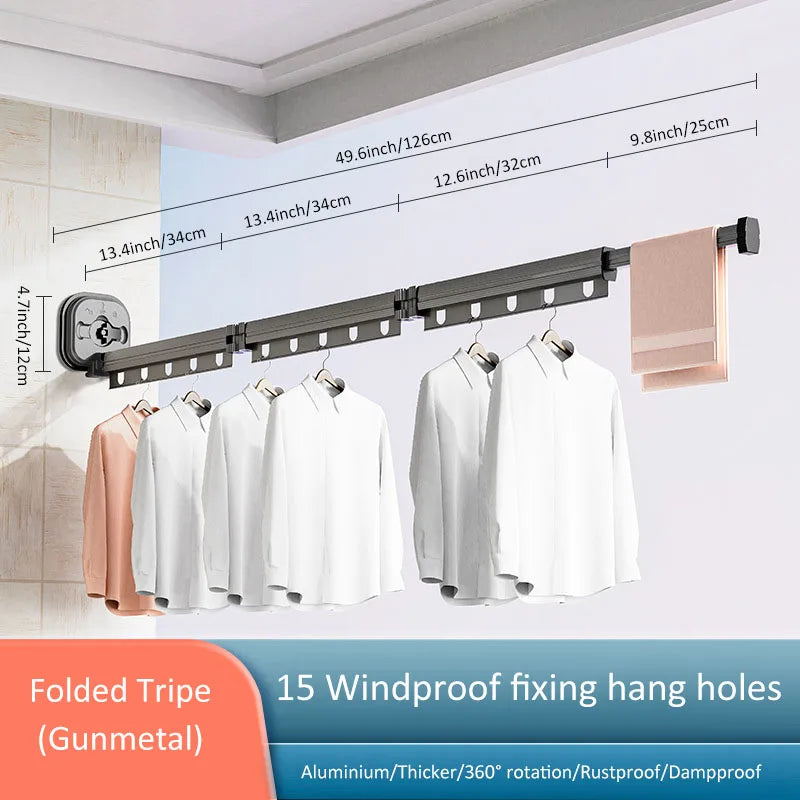 Séchoir à linge mural pliable et robuste (livraison gratuite)