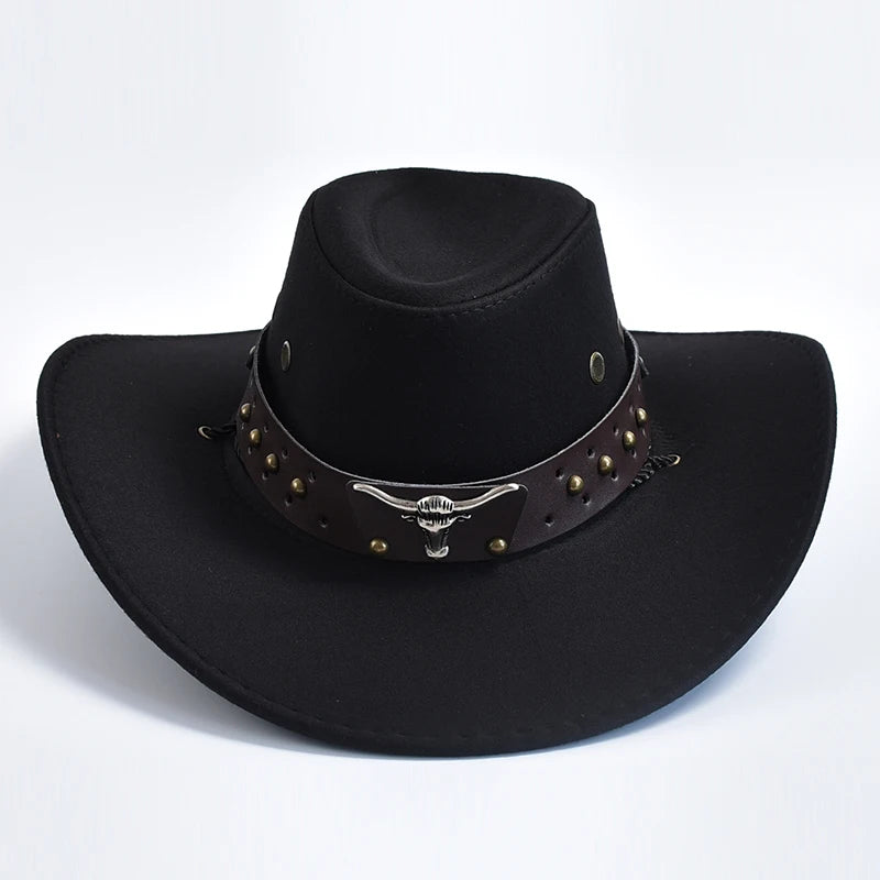 Chapeaux de Cowboy Western en Daim Artificiel, Chapeau de Cowgirl Vintage, Grand Bord, Gentleman Jazz, ixde Vacances, Cosplay