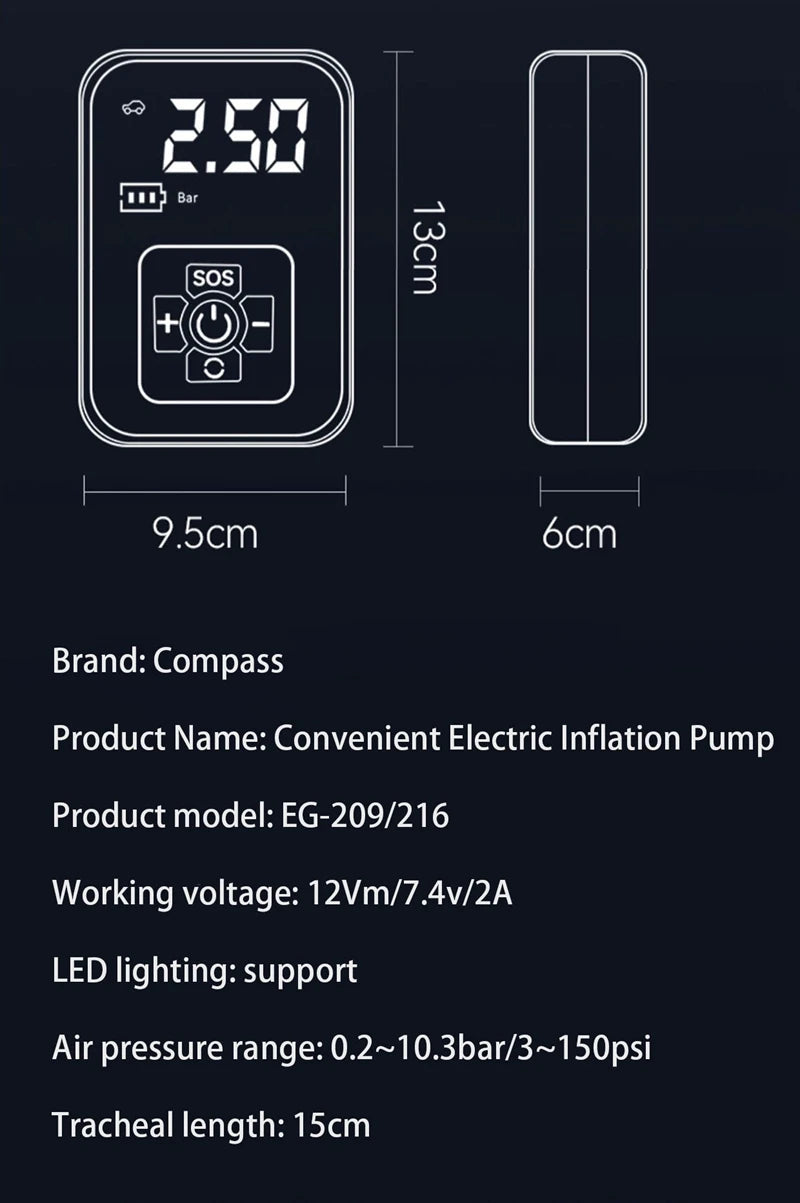 Mini compresseur électrique Portable pour vélo  sans fil
