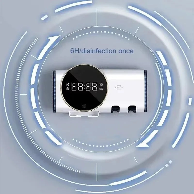 Porte-brosse à dents UV mural et support de rasoir