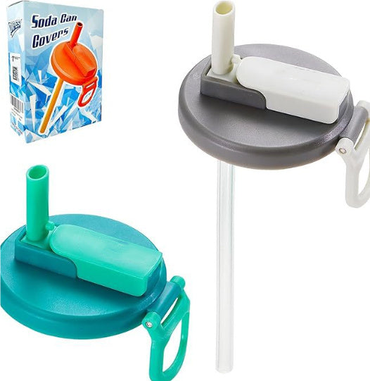 Couvercle magique en silicone avec paille – Transformez vos canettes