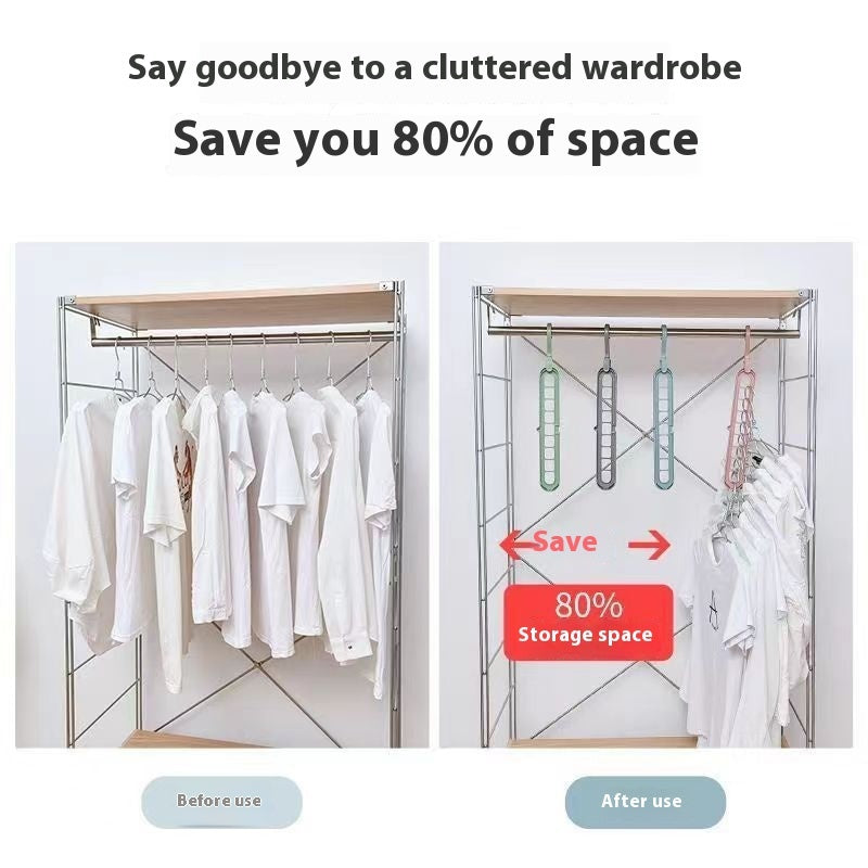 lot de 10 Cintres Multifonction 9 Trous Pliable – Gain de Place Malin