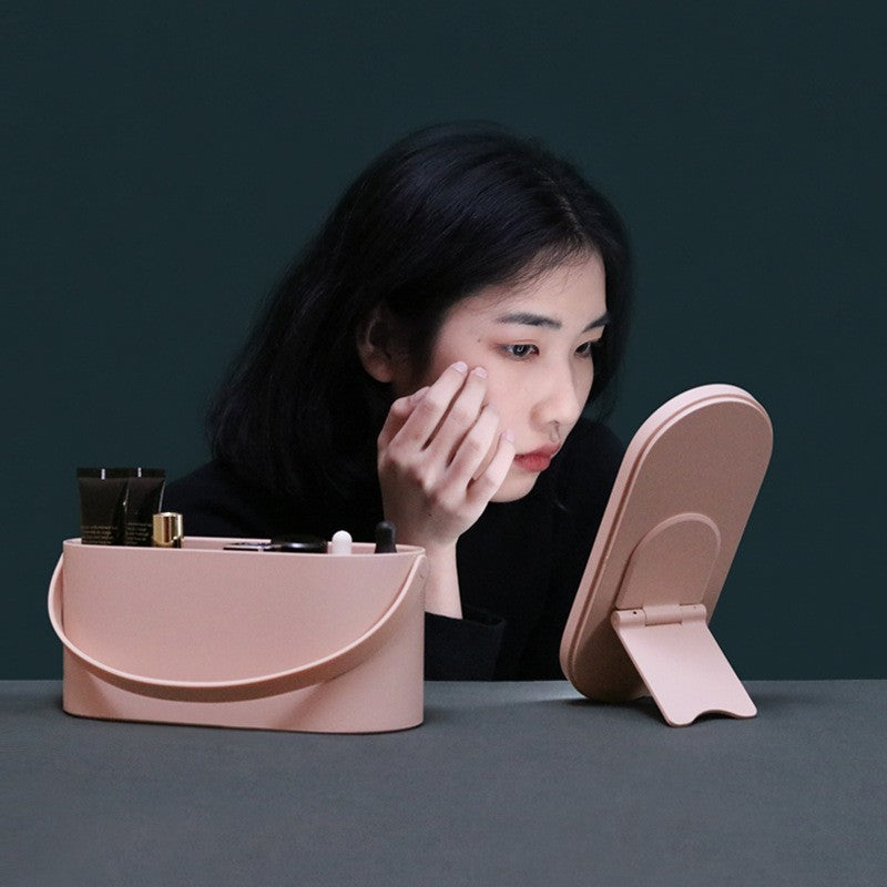 Miroir LED de Maquillage avec Rangement – Portable & Multifonction