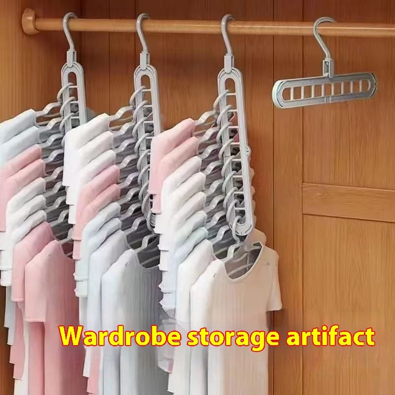 lot de 10 Cintres Multifonction 9 Trous Pliable – Gain de Place Malin