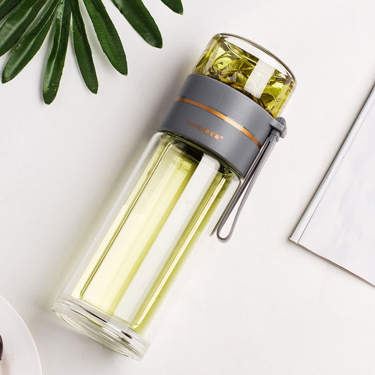 Bouteille en Verre Double Paroi avec Infuseur – Élégante & Pratique
