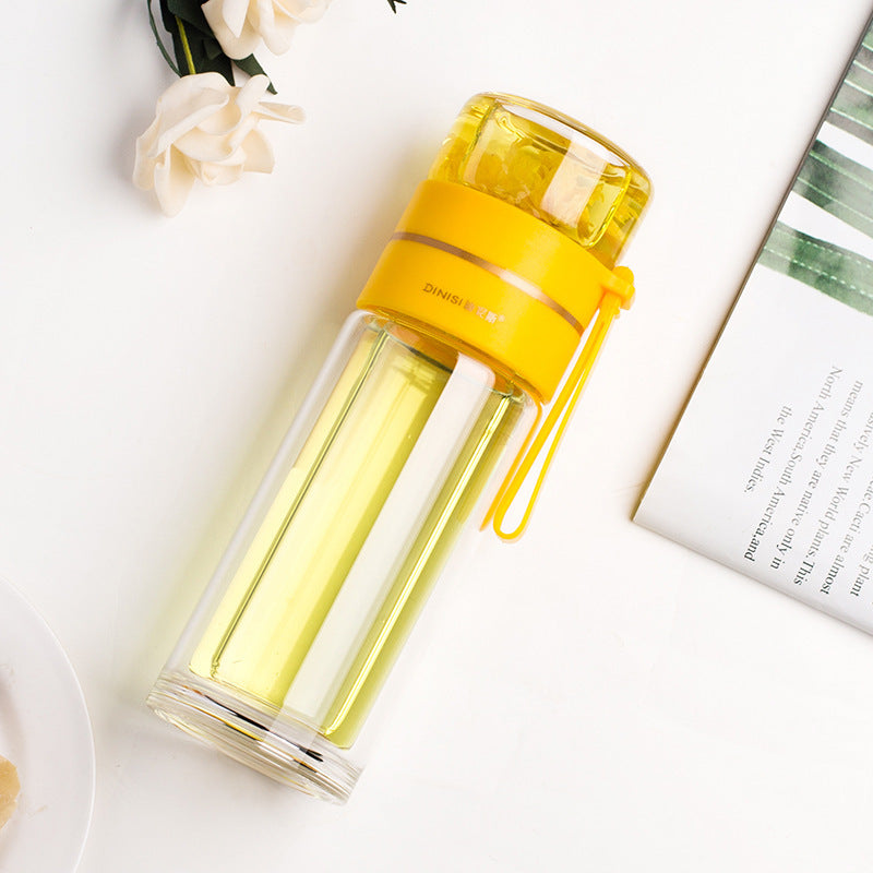 Bouteille en Verre Double Paroi avec Infuseur – Élégante & Pratique