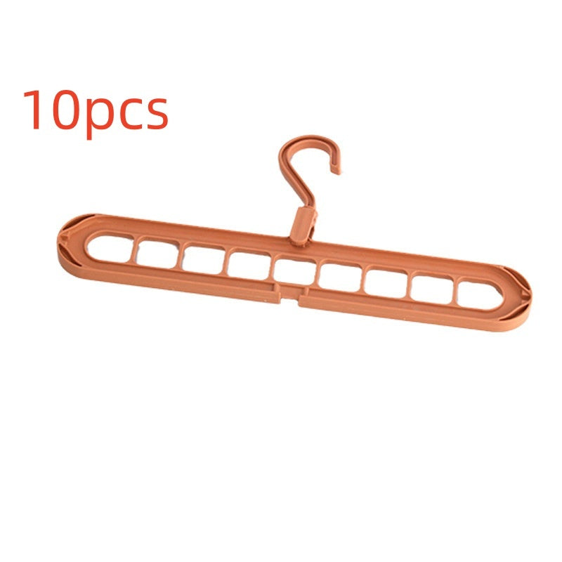 lot de 10 Cintres Multifonction 9 Trous Pliable – Gain de Place Malin