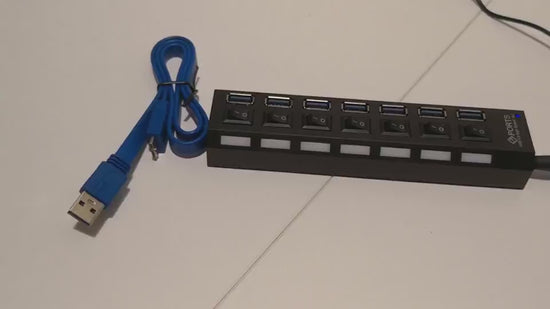 7PORT USB3.0 EXTERNAL HUB HIGH SPEED WITH POWER AD